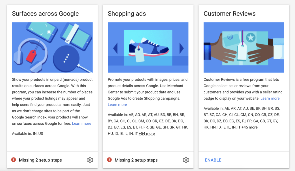 Surfaces across Google - Google Merchant Center Help