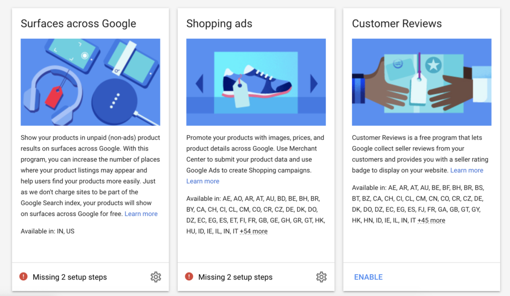 Surfaces across Google - Google Merchant Center Help
